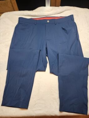 Redvanly Kent Pull On Golf Pants Men Navy Blue Nylon Stretch Straight Leg Sz XXL